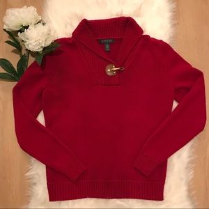 ✨Lauren Ralph Lauren red knit sweater✨